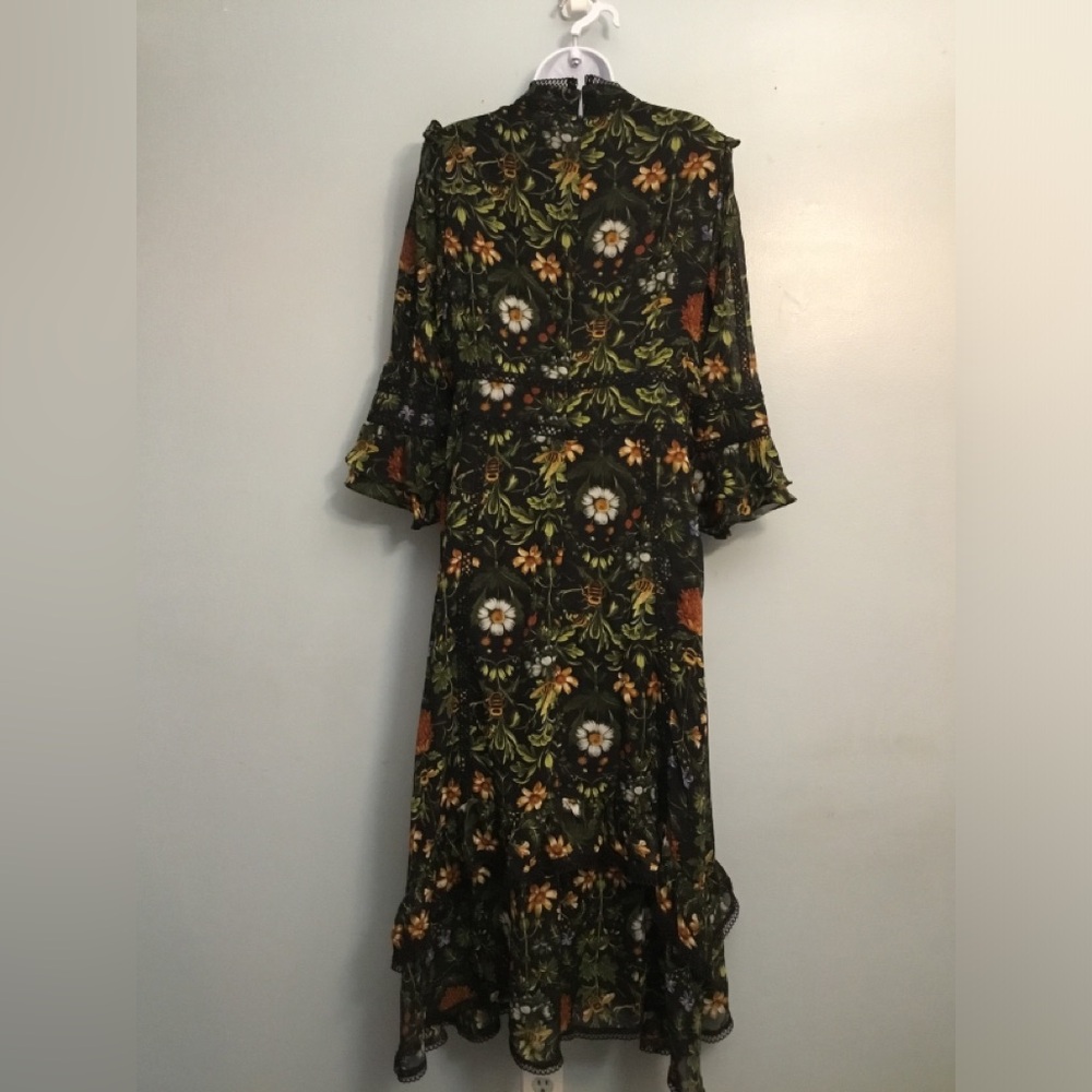 Dalia Black Floral Long Sleeve Dress - Picture 9 of 14